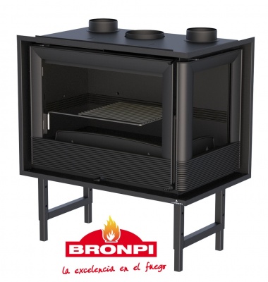 Stūra kurtuve Bronpi PARIS E 11 kw - 14 kW (ar siltā gaisa ventilatoru)