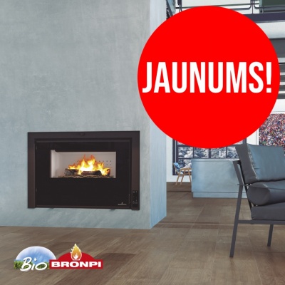 Kombinētā kamīna kurtuve BRONPI Insert Hybrid 13kW (malka-granula)